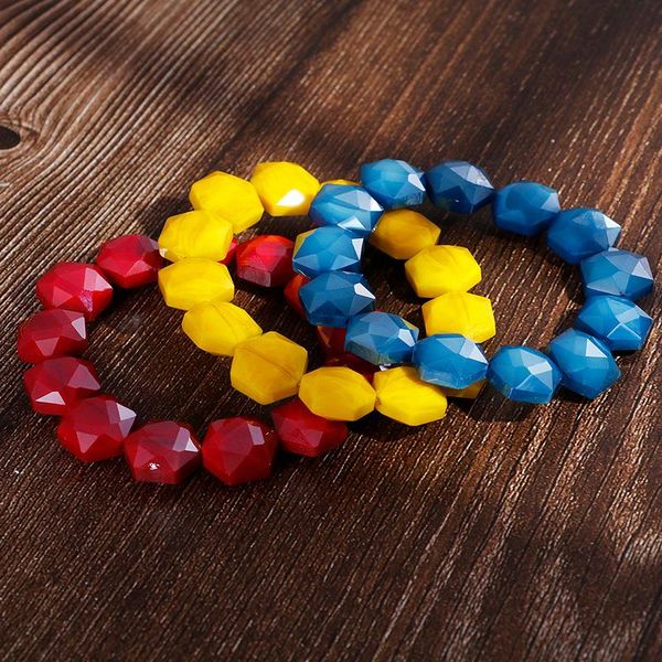 

fashion female geometric irregular resin beads bracelets jewelry for women charm, Golden;silver