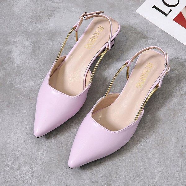 

sandals women summer fashion women's 2021 solid color all-match comfortable pointed female shoes shallow, Black