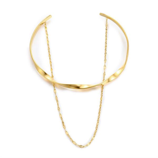 

charm bracelets stainless steel mobius double-layer glitter chain bracelet for women revolving open on hands mirror polished gold color, Golden;silver