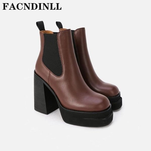 

boots european fashion round toe zipper women's ankle shoes super high heels genuine leather short autumn winter 34-40, Black