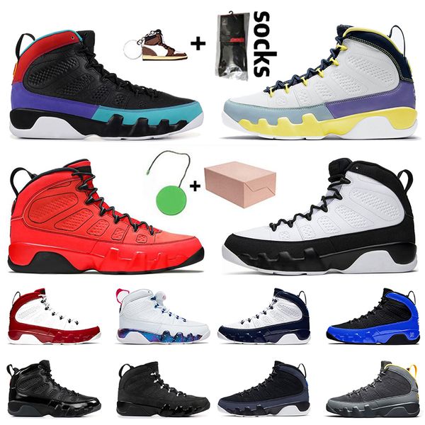 

2021 men womens jumpman 9 with box 9s basketball shoes sneakers trainers big size us 13 chile red university blue symbol white goodgoodsneak