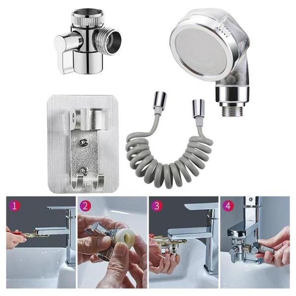 

kitchen faucets 360 degree rotatable spray head tap abs + stainless steel durable faucet filter nozzle 3 modes kitchentap accessories