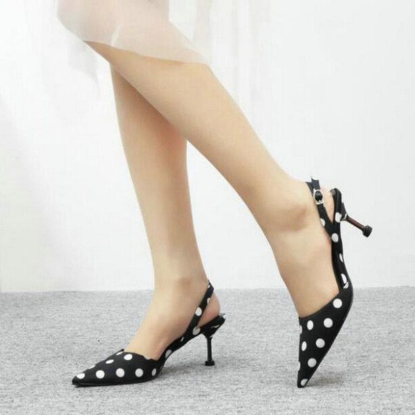 

summer fashion women sandals thin high heel female shoes casual ladies wedding party pumps black/white pa-89