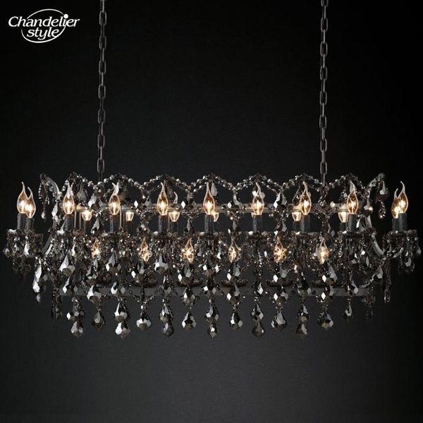

chandeliers 19th c. rococo iron & crystal rectangular chandelier lighting linear grey hanging lamp for living dining room