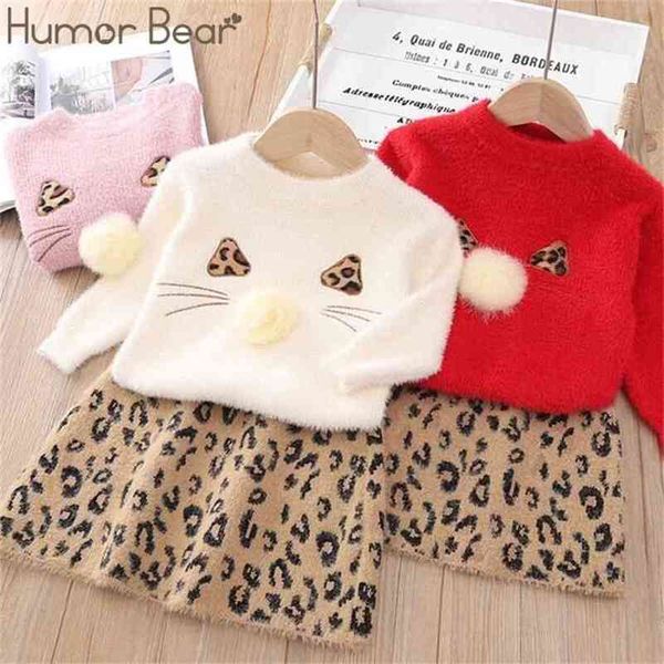 

brand autumn baby girl clothes sets animal long sleeve + skirts cute 2pcs kids girls suits children clothing 210611, White