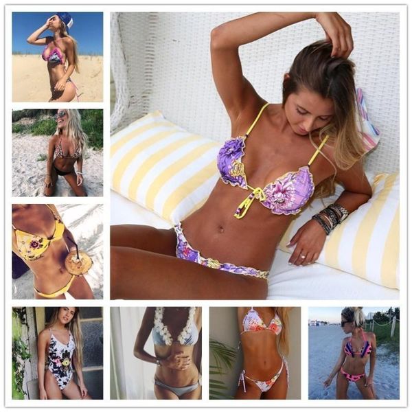 

women's swimwear bikinis print 2021 women swimsuit summer bandage bikini bathing suit push up brazilian biquinis swim wear, White;black