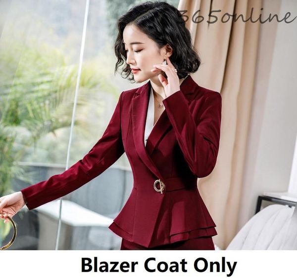 

fashion styles elegant wine long sleeve formal blazers jackets coat women business work wear office professional outwear women's suits, White;black