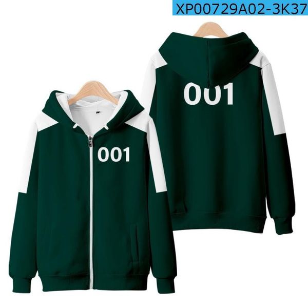 

men's hoodies & sweatshirts 2021 squid game series jacket gay short-sleeved sportswear plus size 456 national tide autumn sweater, Black