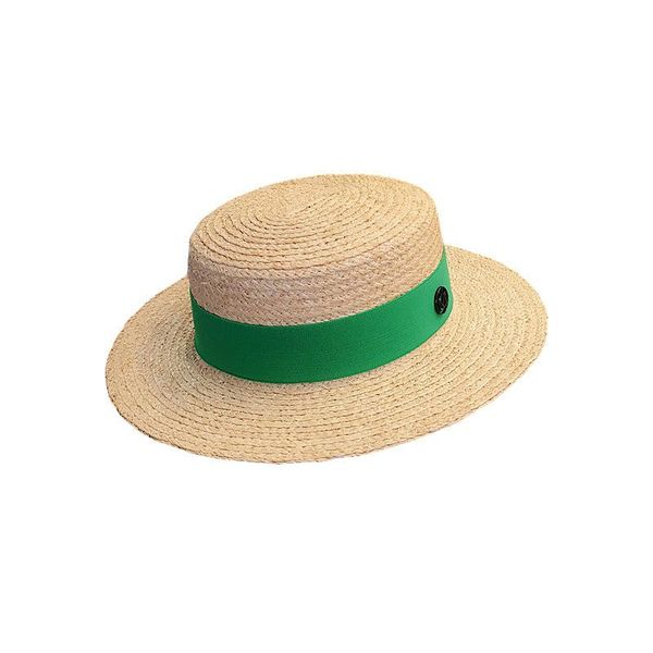 

wide brim hats sun helmet lafite hat raffia cap women summer candy-colored ribbon flat straw wild beach, Blue;gray