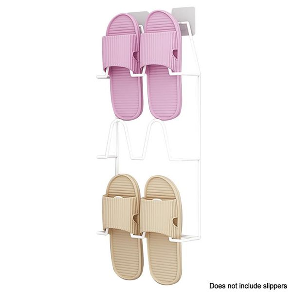 

clothing & wardrobe storage self adhesive space saving universal three layers hanging shelf home bathroom shoes holder shoe rack wall mounte