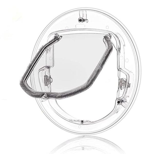 

cat carriers,crates & houses lockable pet dog door round transparent household gate security entrance glass window puppy hole for