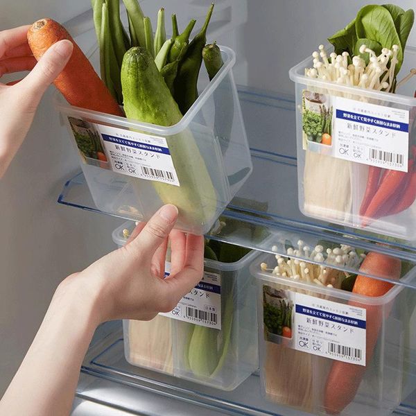 

storage bottles & jars four compartment refrigerator box vegetable kitchen organization separate er seal bin