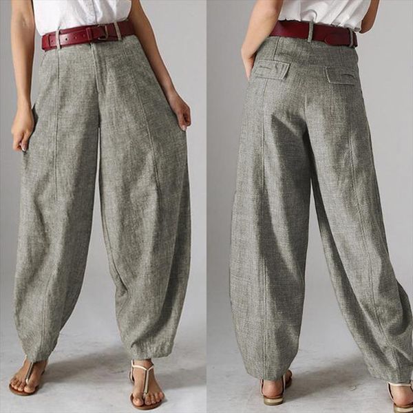 

casual baggy harem autumn women capris trousers vintage front zipper pantalon plus size cropped pant woman palazzo, Black;white