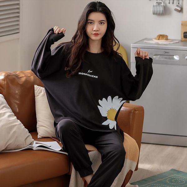 

autumn pure black nightwear winter womens sleepwears warm 100% cotton pjs soft sleepwear atoff home female silk pajama set, Black;red
