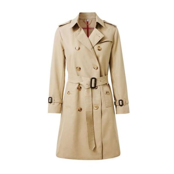

women's trench coats long coat 2021 spring and autumn high-end temperament classic british style double-breasted slim fit clothes, Tan;black