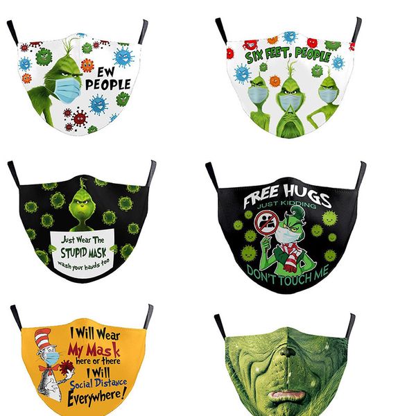 

custom logo christmas geek fashion funny 3d digital printed dustproof cotton mask