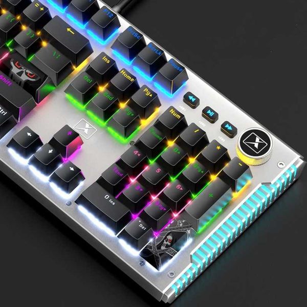 

mechanical keyboard wired gaming mix backlit double color injection 104 anti-ghosting blue switch for game lappc keyboards