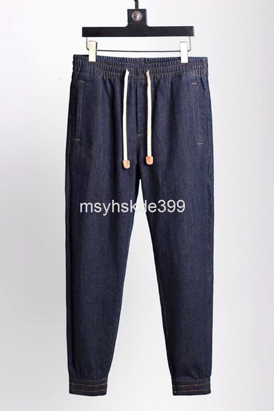 

men's pants autumn and winter catwalk men's denim knitted pants wechat, Black