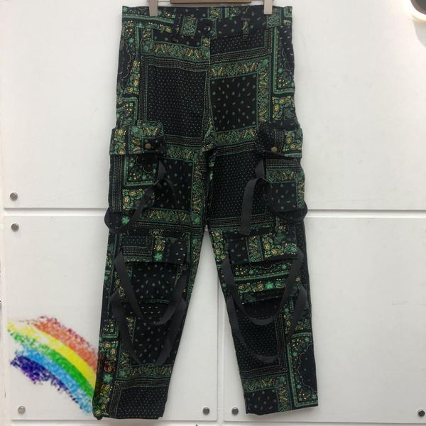 

men's pants hop high street hip overalls men women quality cashew flowers trousers, Black