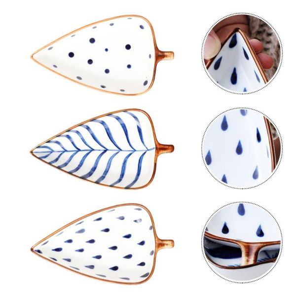 

3pcs ceramic dish mini sauce kitchen appetizer plate (random style) bowls