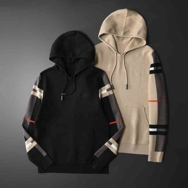 

2021 autumn winter new hooded casual pullover sweater large men's wear, Black