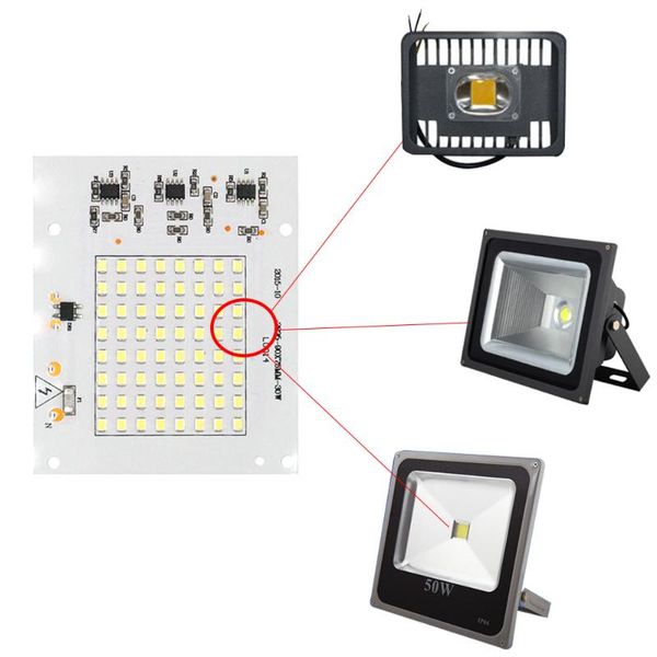

bulbs led chips lamp smart ic 220v input 10w 20w 30w 50w 100w ac220-240v diodes light beads smd2835 for outdoor floodlight diy