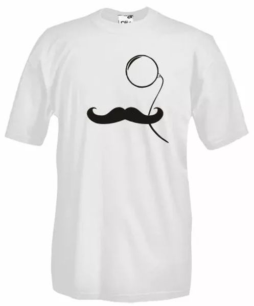 

j46 mesh moustache bowler hat hipster style t-shirt, White;black