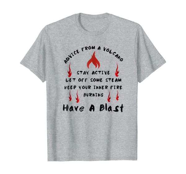 

advice from a volcano t shirt, White;black