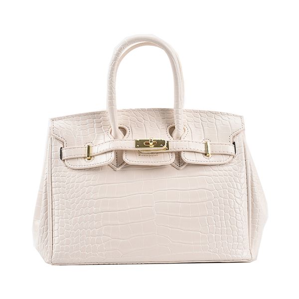 

alligator soft leather lock on hand embossed messenger women's bag new 2021