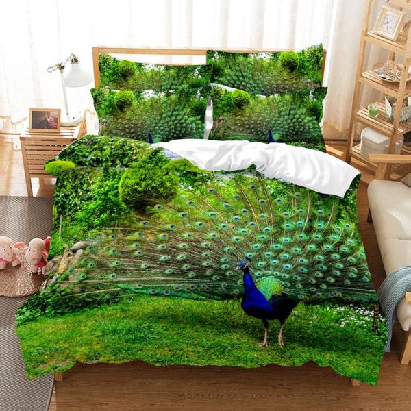 

bedding sets peacocks set animal bed linen luxury home textiles microfiber bedclothes tiger lion cotton kid boy girl
