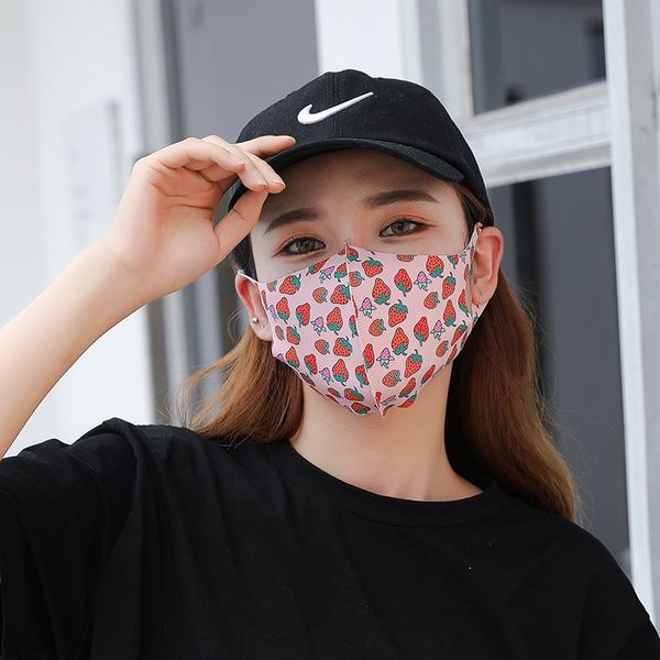 

silk adjustable elastic mask, ice sunscreen, dustproof, breathable, washable printed mask in autumn and winter