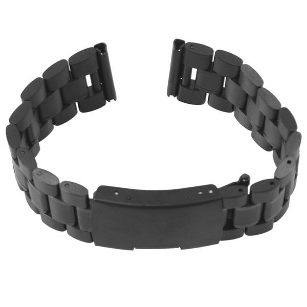 

watch bands 24mm stainless steel band strap straight end (black), Black;brown