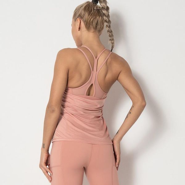 

yoga outfit fake two-piece shirt women gym quick drying women's fitness sleeveless sports vest 2021