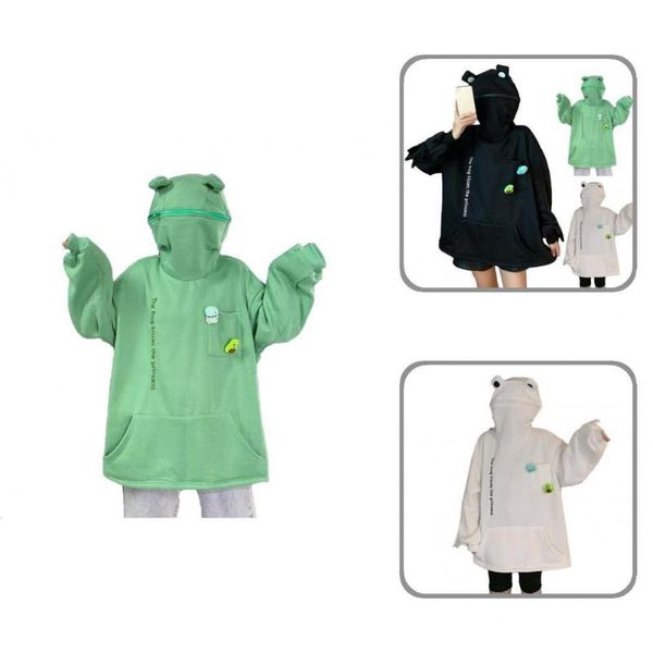 

men's hoodies & sweatshirts cute simple korean style long sleeve sweatshirt cartoon lady hoodie animal shape for christmas, Black
