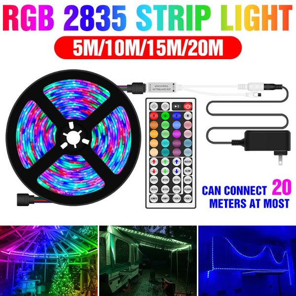 

strips rgb lighting 2835 ribbon led light strip dc12v tv backlight tape lamp 5m 10m 15m 20m waterproof diode bedroom wall