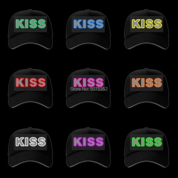 

party masks novelty el wire night glow letter caps dancer led hip hop snapback cap cotton black hat customized