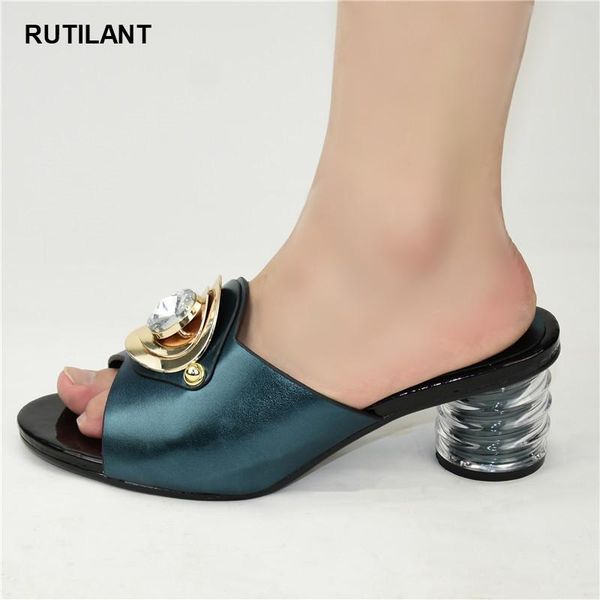 

dress shoes fashion women luxury 2021 rhinestone wedding party african special materials high heels 6.5 cm ladies sandals with, Black