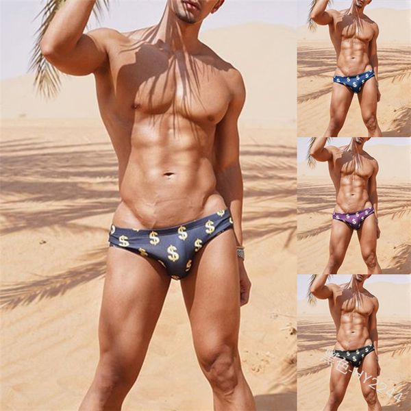 

men's underpants briefs with us dollar pattern, Black;white