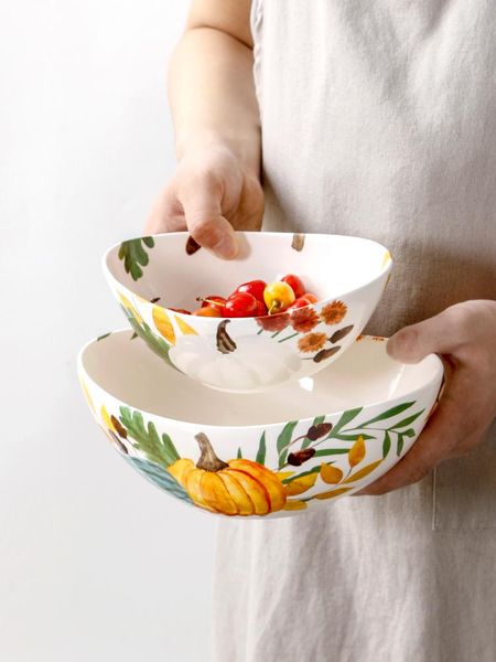 

bowls ceramic oval bowl creative fruit salad home kitchen color tableware