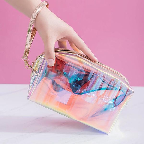 

women's transparent cosmetic bag waterproof neceser make up beautician travel toiletry organizer purse box case bags & cases
