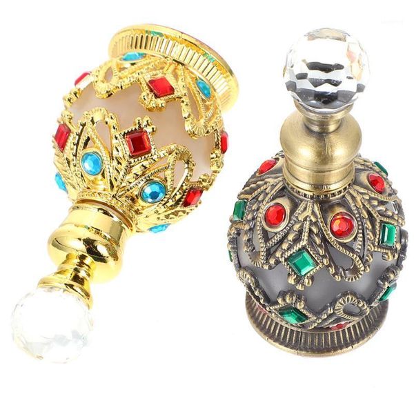 

2pcs refillable glass bottle essential oil bottles perfume dispenser (15ml) storage & jars