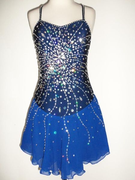 

stage wear bluerhythmic gymnastics leotard handmade dance ice skating girl 7 years52 823y, Black;red