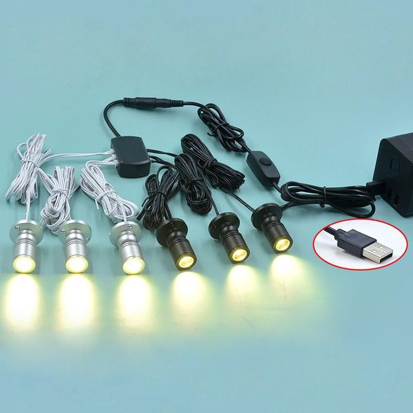 

spotlights led spotlight dimmable usb 5v for model display counter wine cabinet garage kit exhibition case shelf 1 to 1/4/10 pcs