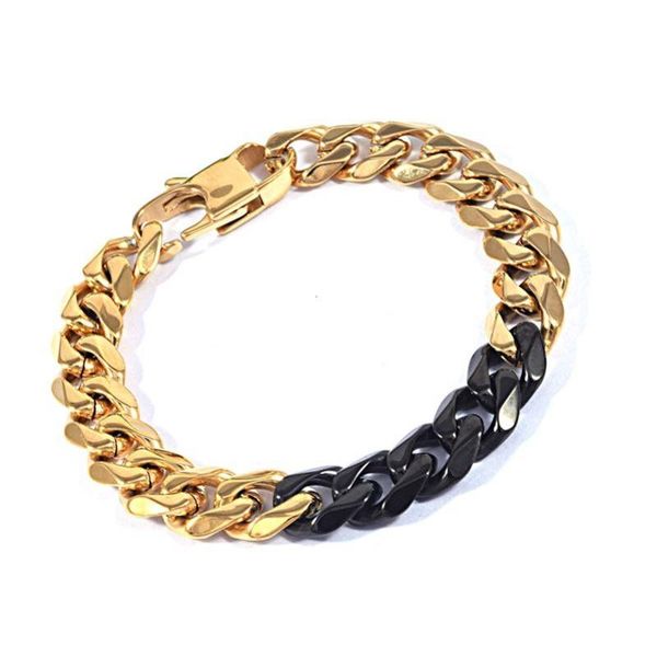 

link, chain gold bracelet men stainless steel black bracelets on hand link man gifts male accessories fashion hip hop jewelry