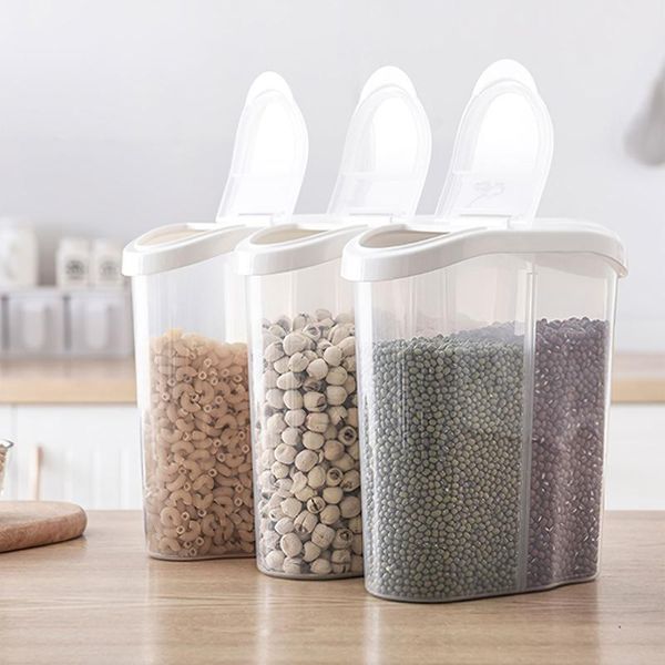 

storage bottles & jars 2.5l coarse grain box separated sealed can cereal container with lid dry food