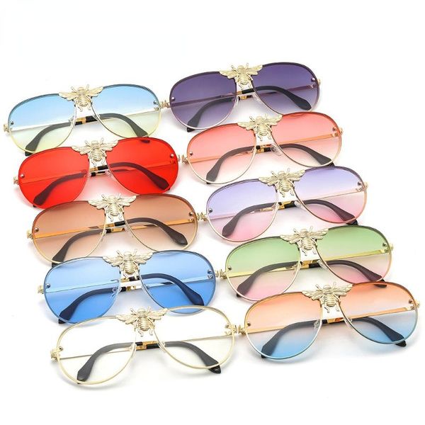 

sunglasses bee women 2021 quality oversized harajuku street style uv400 y2k glasses eyewear gafas de sol mujer, White;black