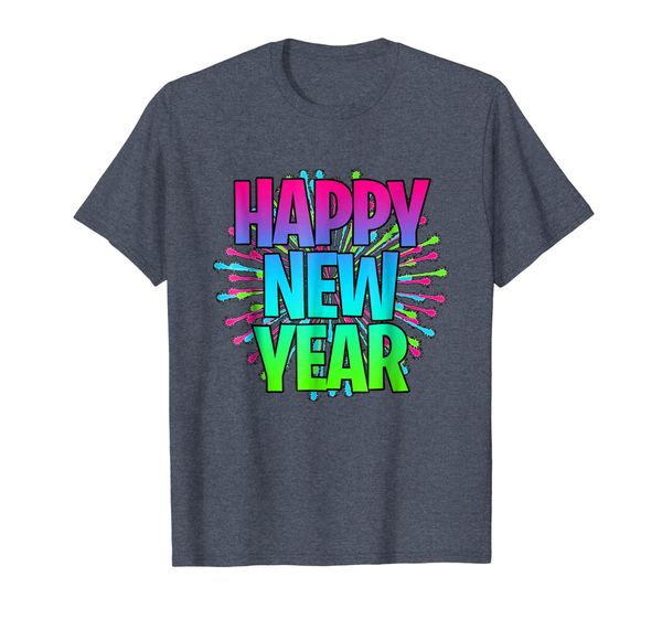 

happy new year 2019 new years eve fireworks party t shirt, White;black
