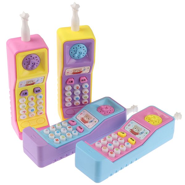 

1pc Plastic Electric Kids Telephone Machine Cell Phone Toy Learning Machine Point Reading Machine Study Electronic Vocal Toys