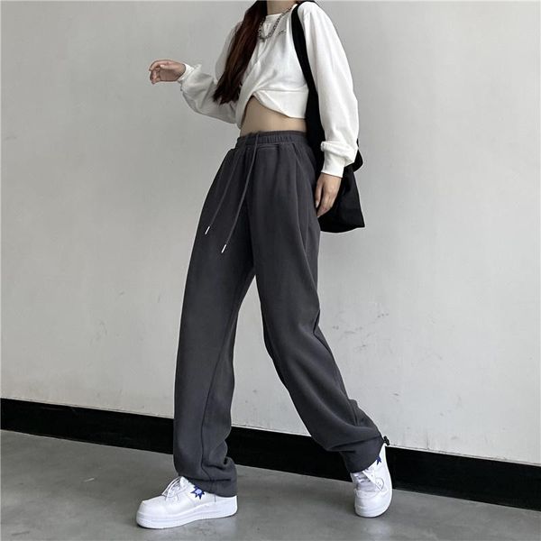 

women's pants & capris real s internet celebrity fried street european and american loose track women.kio, Black;white