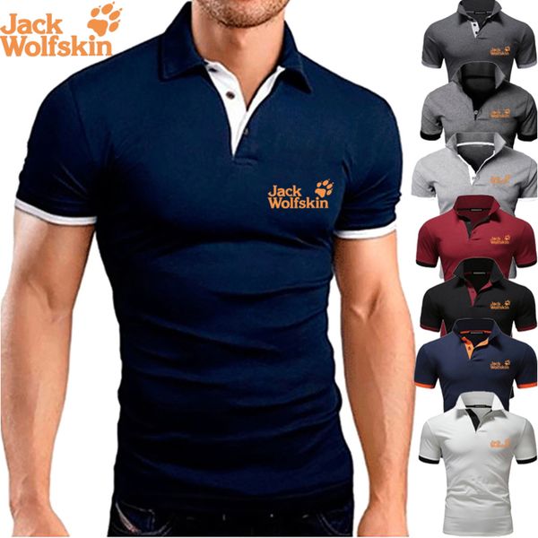 

Men's wolfs golden polo, tennis shirt, short sve top, busins golf top, White;black